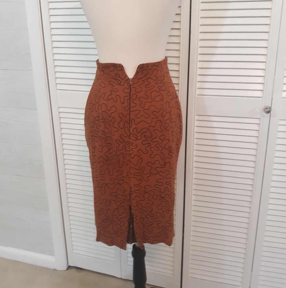 Alicia Herrera suede pencil skirt sz 8 *L - Picture 5 of 6